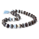 13-14mm Owyhee Blue Opal & Gray Agate Plain Round Beads 16 inch 31 pieces - Beadsofcambay.com