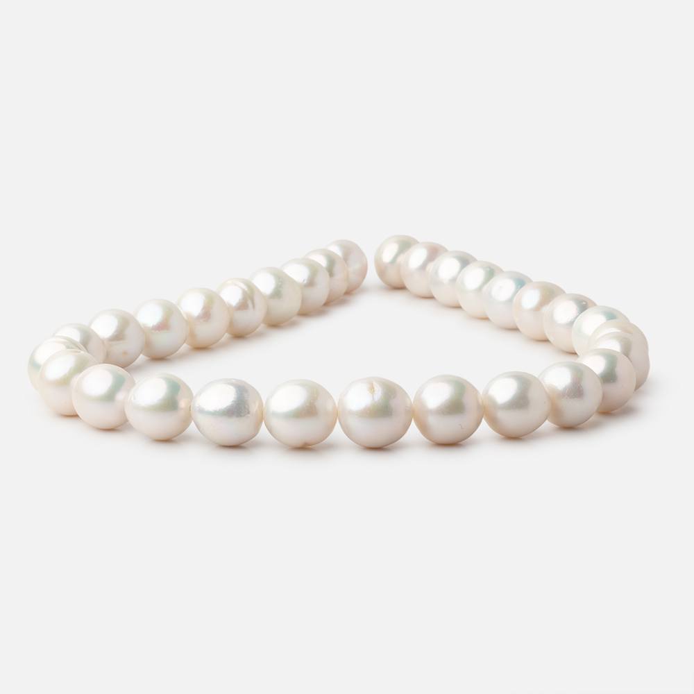 13 - 14mm White Baroque Freshwater Pearl 16 inch 30 Beads AA - Beadsofcambay.com