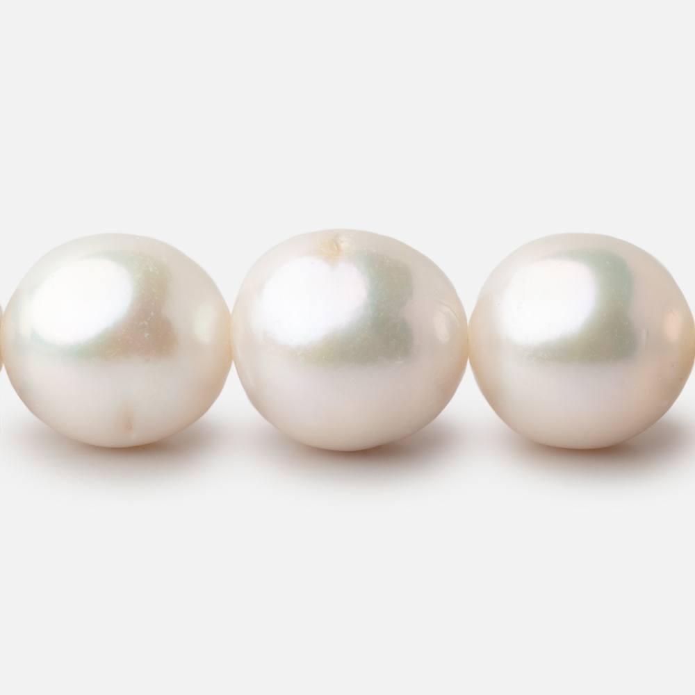 13 - 14mm White Baroque Freshwater Pearl 16 inch 30 Beads AA - Beadsofcambay.com