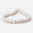 13 - 14mm White Baroque Freshwater Pearls 16 inch 30 Beads AA - Beadsofcambay.com