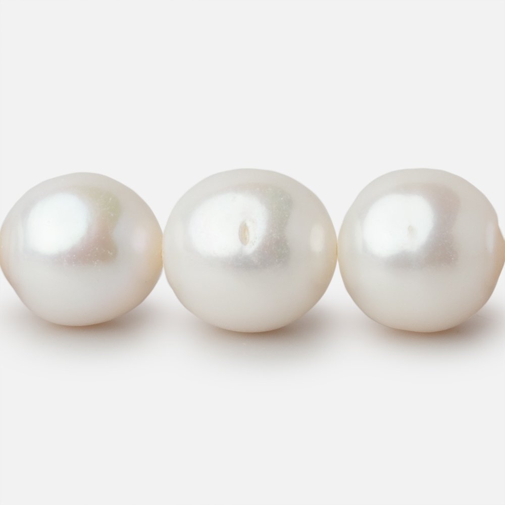 13 - 14mm White Baroque Freshwater Pearls 16 inch 30 Beads AA - Beadsofcambay.com
