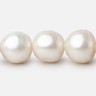 13 - 14mm White Baroque Freshwater Pearls 16 inch 31 Beads AA - Beadsofcambay.com