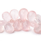 13-18mm Rose Quartz Faceted Pear Beads 8 inch 52 pieces - Beadsofcambay.com