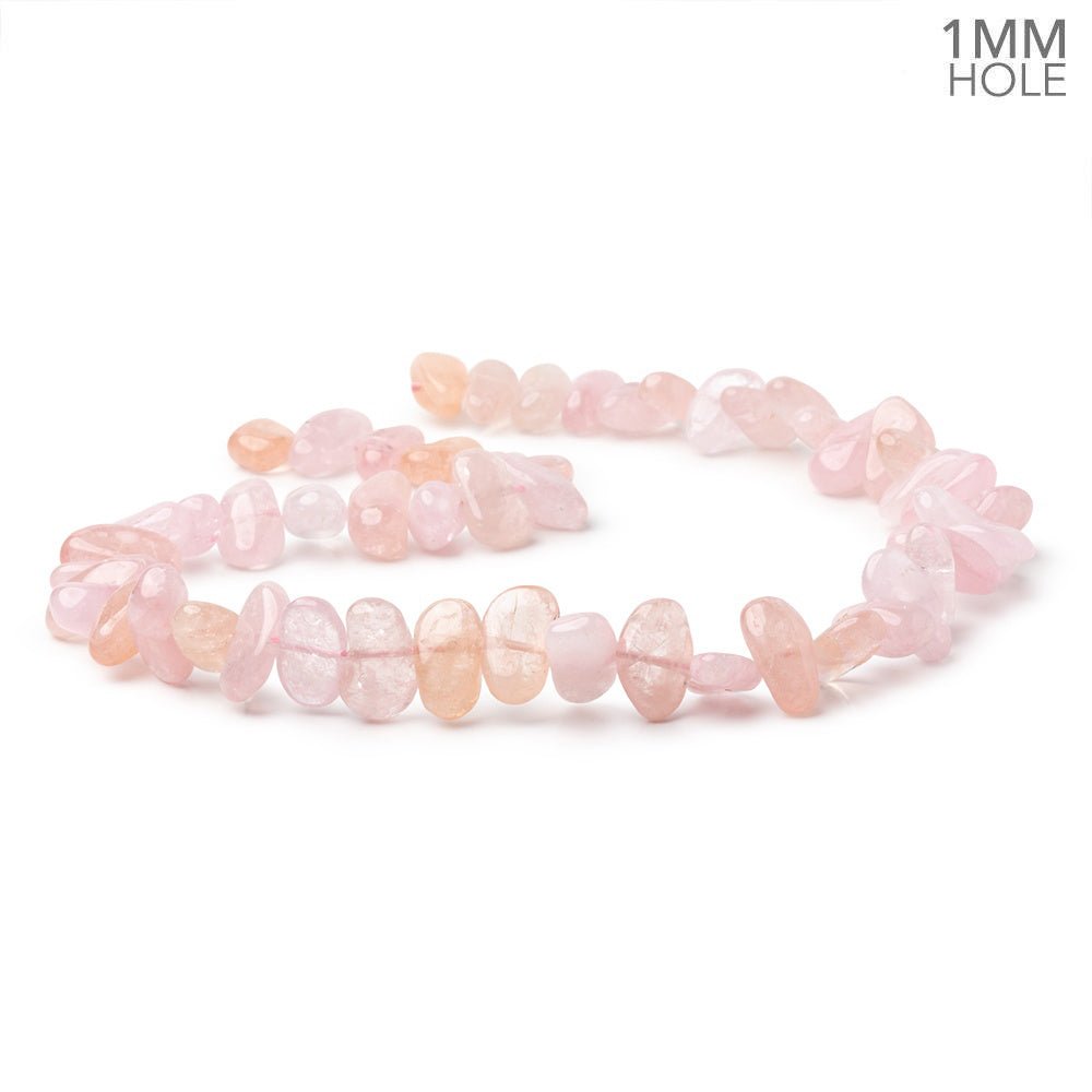 13 - 20mm Morganite Plain Nugget 15.5 inch 35 Beads 1mm Drill Hole - Beadsofcambay.com