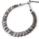 13 - 20mm Platinum Gray Moonstone Faceted Fancy Shape Collar 31 Beads - Beadsofcambay.com