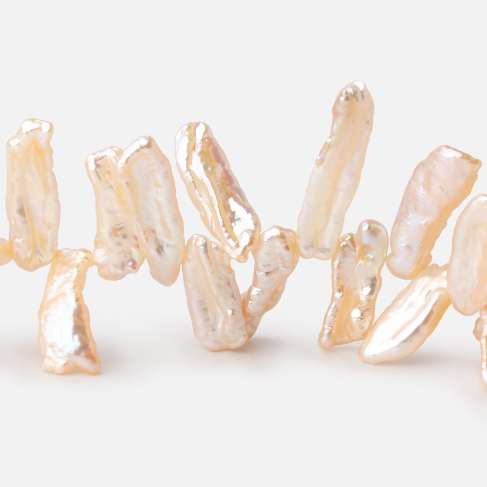 13 - 21mm Peach Top Drill Biwa Pearls 15.5 inch 84 beads AAA - Beadsofcambay.com