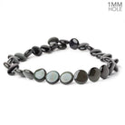 13.5mm Rainbow Obsidian Plain Coin 16 inch 30 Beads 1mm Hole AA - Beadsofcambay.com