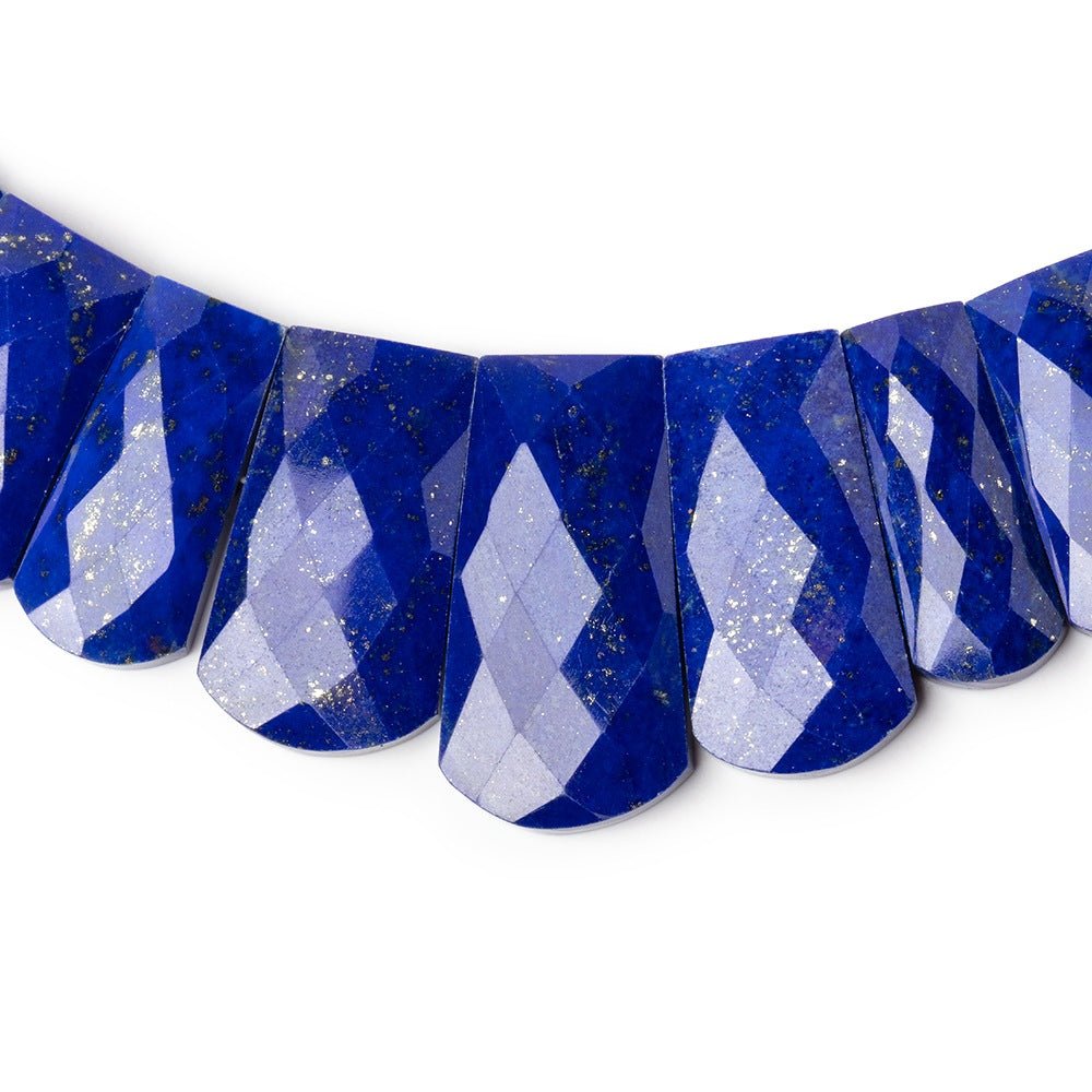 13.5x9 - 26x12mm Lapis Lazuli Faceted Fancy Shape Collar 35 Beads - Beadsofcambay.com