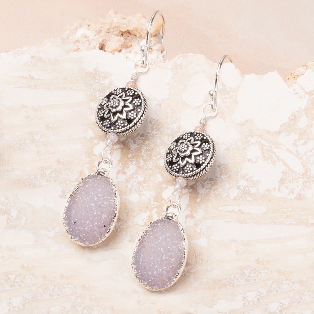 13mm Floral Design Coin Set of 2 Beads - Beadsofcambay.com