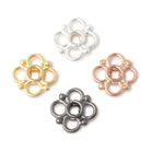 13mm Quatrefoil with 2mm Large Hole Spacer Set of 6 Pieces - Beadsofcambay.com