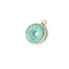13mm Vermeil Bezel Amazonite Coin with Void Pendant 1 piece - Beadsofcambay.com