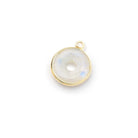 13mm Vermeil Bezel Rainbow Moonstone Coin with Void Pendant 1 piece - Beadsofcambay.com