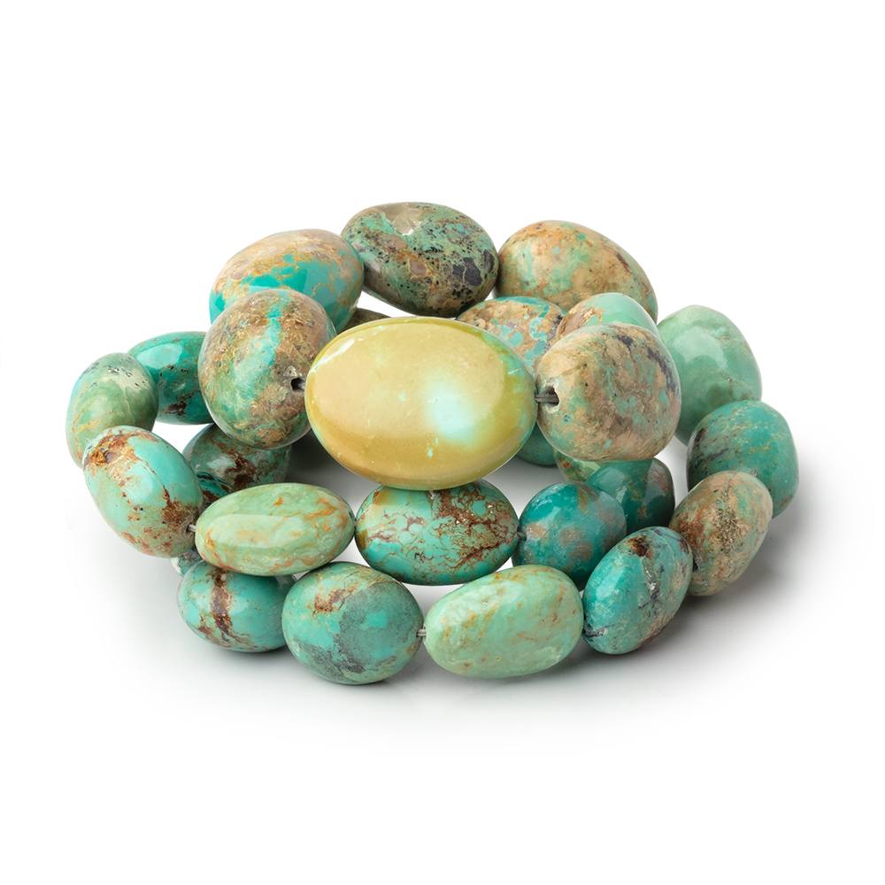 13x10 - 21x16mm Persian Turquoise Plain Nuggets 17 inch 29 Beads AA - Beadsofcambay.com