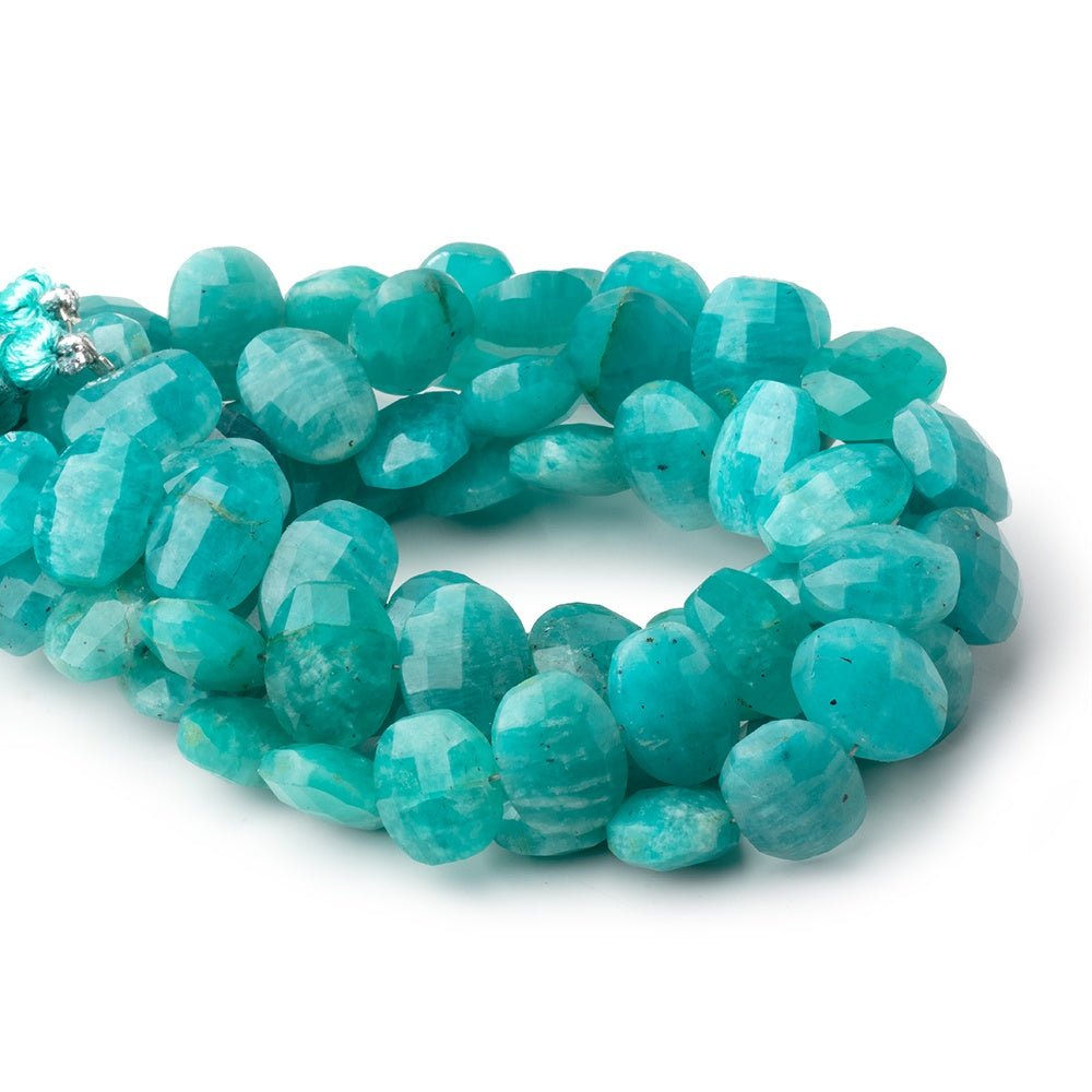 13x10mm Amazonite Side Drill Faceted Cushion 8 inch 18 Beads - Beadsofcambay.com