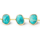 13x10mm Vermeil Bezel Turquoise Faceted Nugget Strand 10 Beads - Beadsofcambay.com