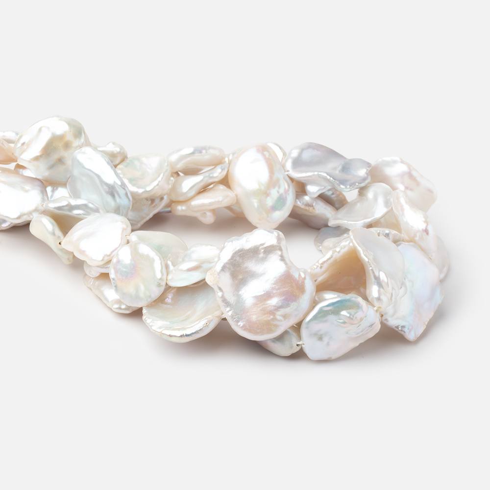 13x11 - 23x18mm Cream Keshi Freshwater Pearls 16 inch 24 beads AA - Beadsofcambay.com