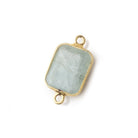 13x11mm Vermeil Bezel Aquamarine Rectangle 1 Connector - Beadsofcambay.com
