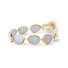 13x16mm Gold Leaf Blue Lace Agate Plain Slice Strand 10 Beads - Beadsofcambay.com