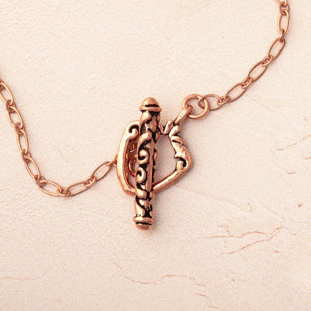 13x18mm Antiqued Copper Toggle Bali Design 1 piece - Beadsofcambay.com
