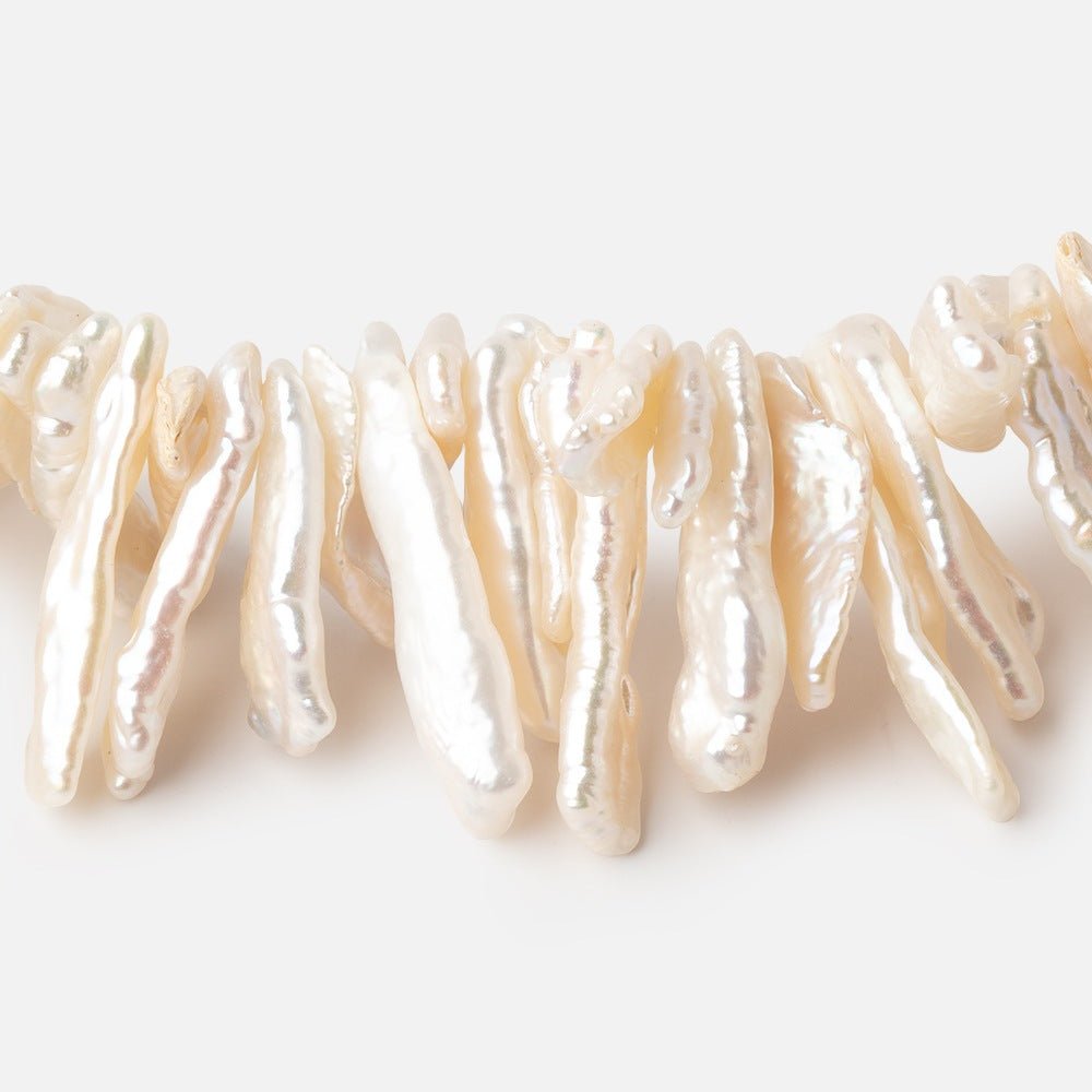 13x6 - 27x7mm Cream Top Drill Biwa Freshwater Pearls 15 inch 150 beads - Beadsofcambay.com