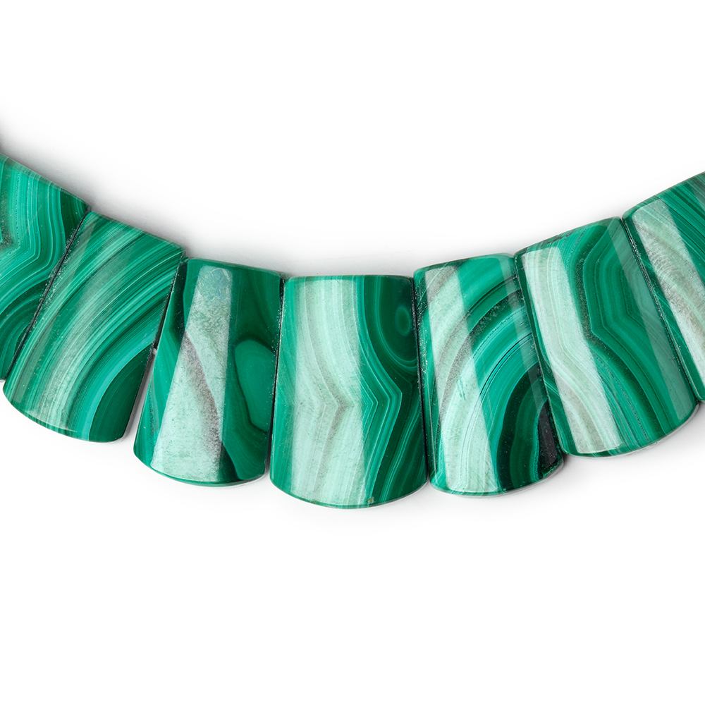 13x8 - 21x12mm Malachite Plain Fancy Shape Collar 35 Beads - Beadsofcambay.com