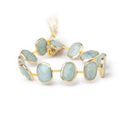 13x9 - 13x11mm Vermeil Bezel Aquamarine Faceted Nugget Strand 12 Beads - Beadsofcambay.com