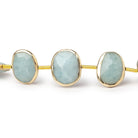 13x9 - 13x11mm Vermeil Bezel Aquamarine Faceted Nugget Strand 12 Beads - Beadsofcambay.com