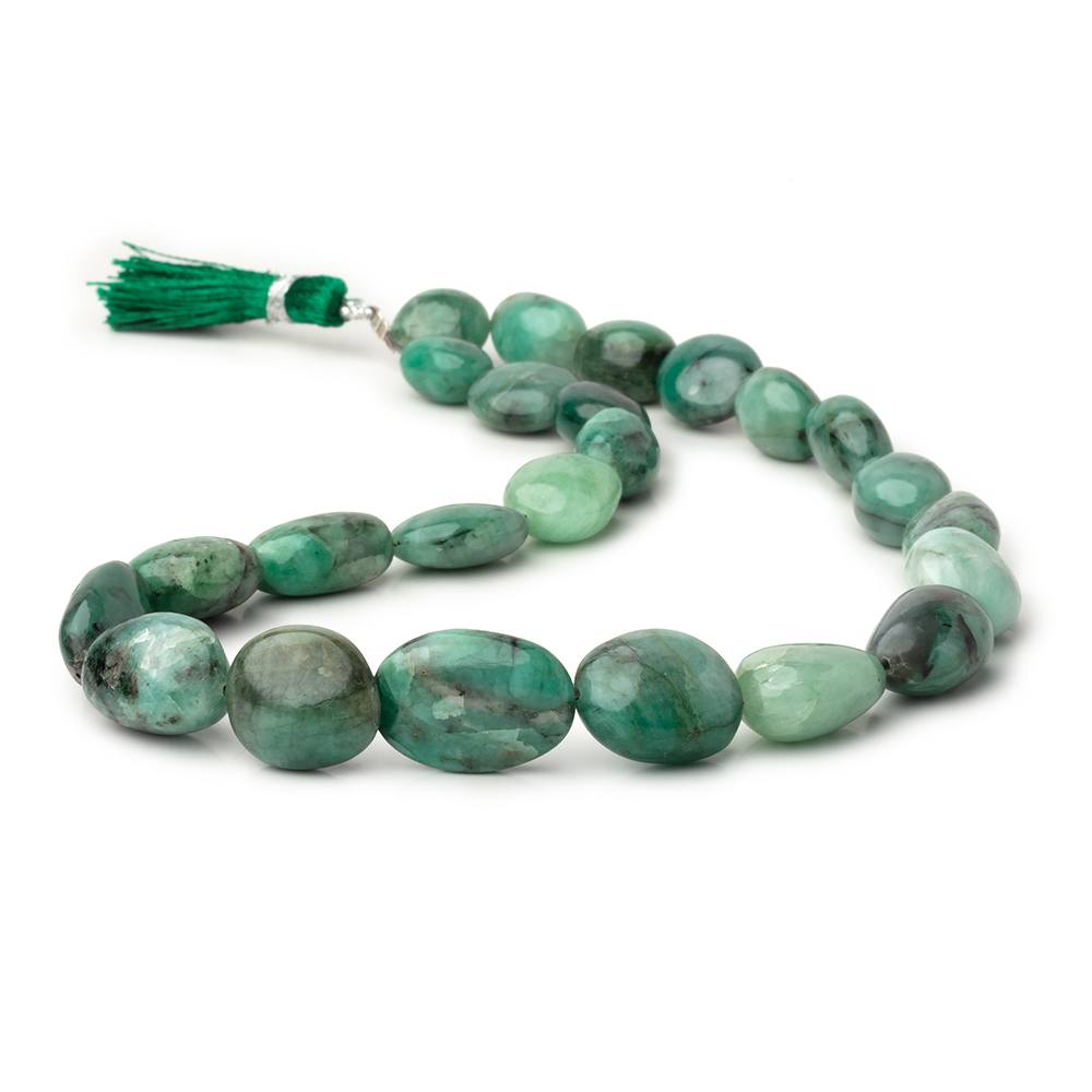 13x9 - 21x14mm Brazilian Emerald Plain Nugget 15 inch 23 Beads - Beadsofcambay.com