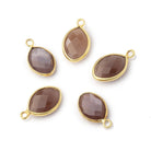 13x9mm Vermeil Bezel Chocolate Moonstone Faceted Marquise 1 Pendant - Beadsofcambay.com