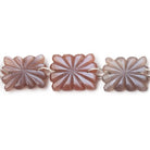 14 - 15mm Chocolate Moonstone Double Drill Carved Rectangle 10 Beads - Beadsofcambay.com