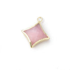 14-15mm Gold Leafed Pink Peruvian Opal 4 Point Star Focal Pendant 1 piece - Beadsofcambay.com