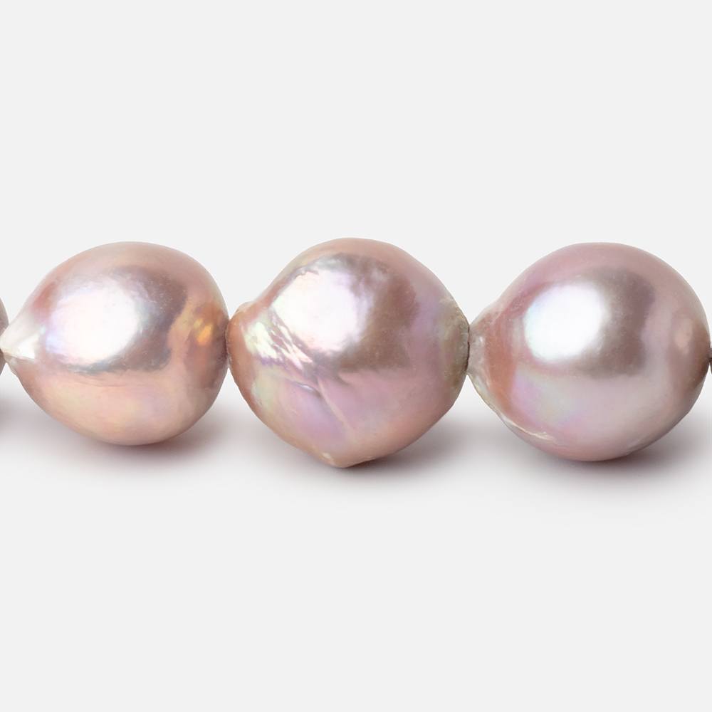 14 - 16mm Lilac Pink Baroque Freshwater Pearls 16 inch 25 Beads - Beadsofcambay.com