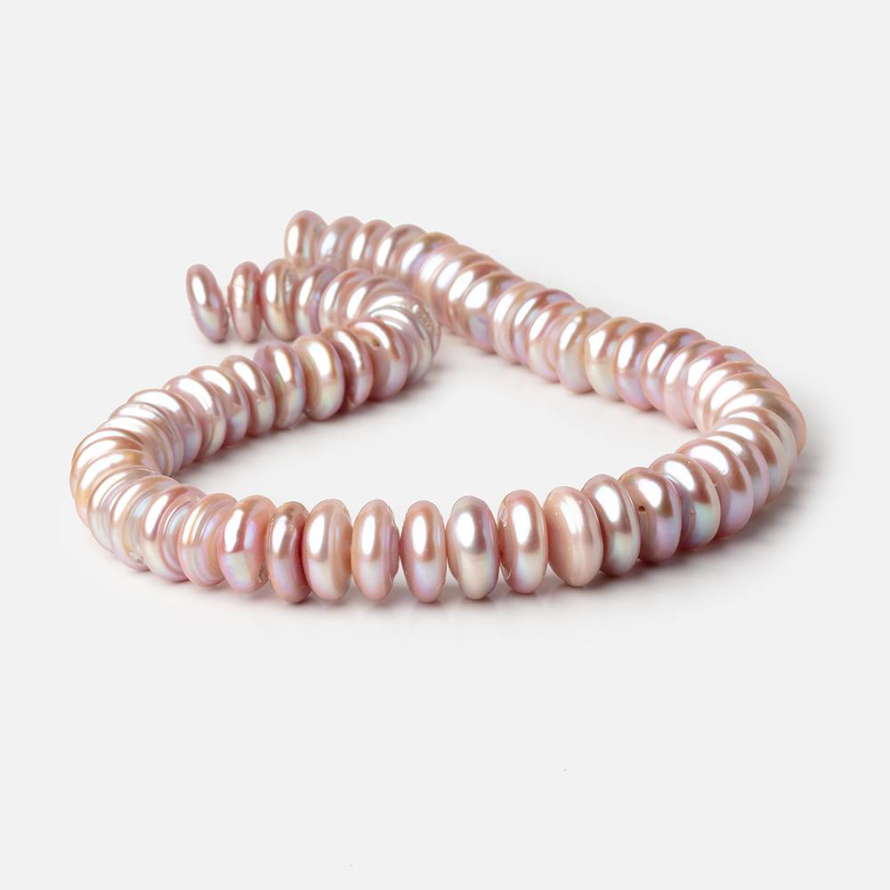 14-16mm Mauve Center Drilled Coin Freshwater Pearls 15.5 inch 54 Beads AA - Beadsofcambay.com