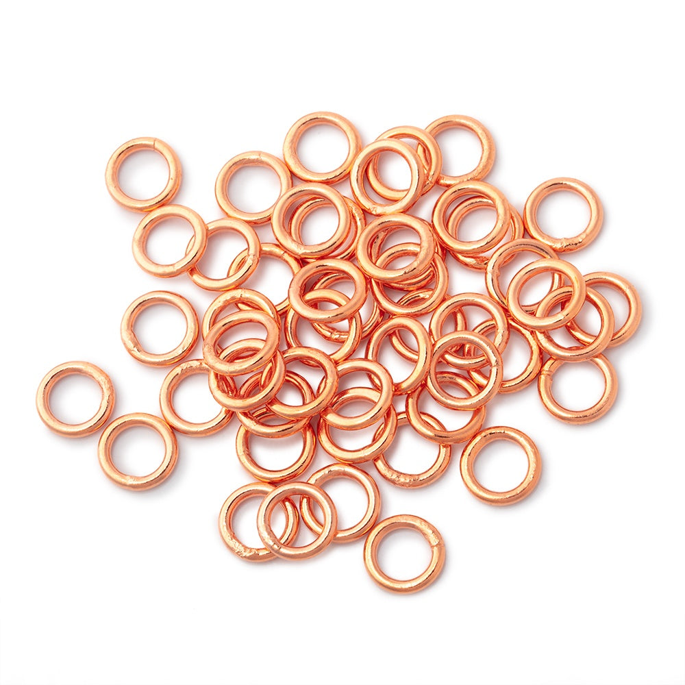 7mm Copper Closed Jump Ring Set of 50 pieces - BeadsofCambay.com