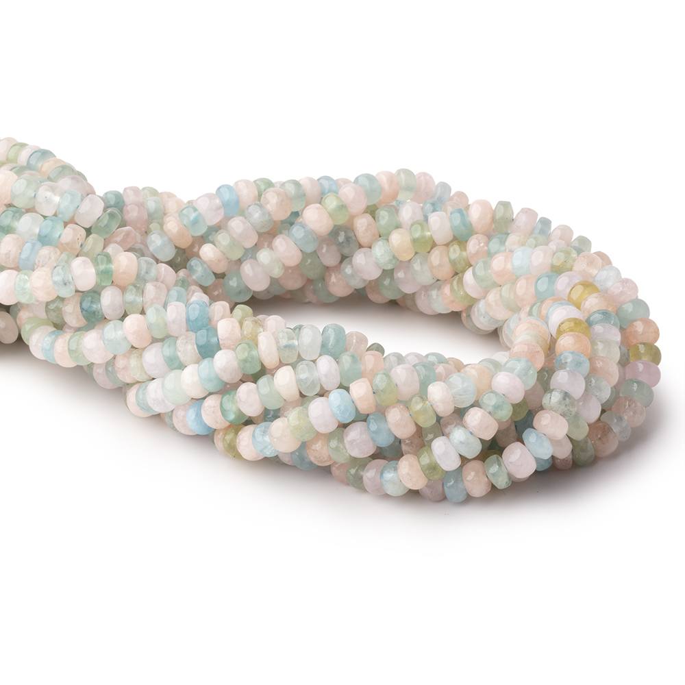 6mm Multi Beryl plain rondelle beads 16 inch 107 pieces - BeadsofCambay.com