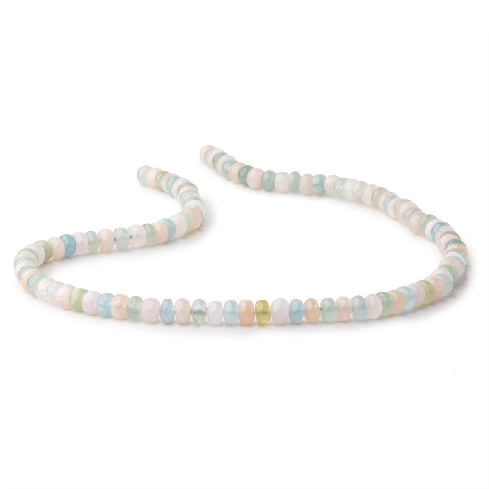 6mm Multi Beryl plain rondelle beads 16 inch 107 pieces - BeadsofCambay.com