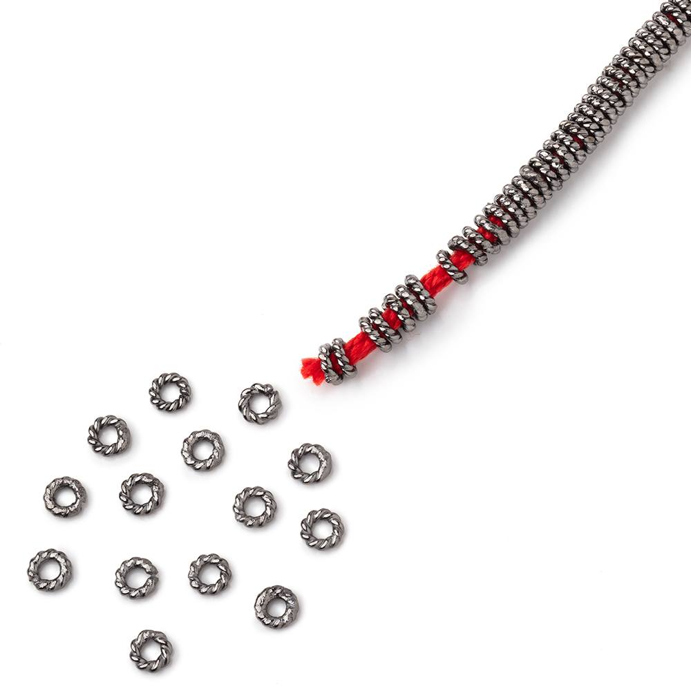 4mm Twisted Jump Rings on an 8 inch Strand - BeadsofCambay.com