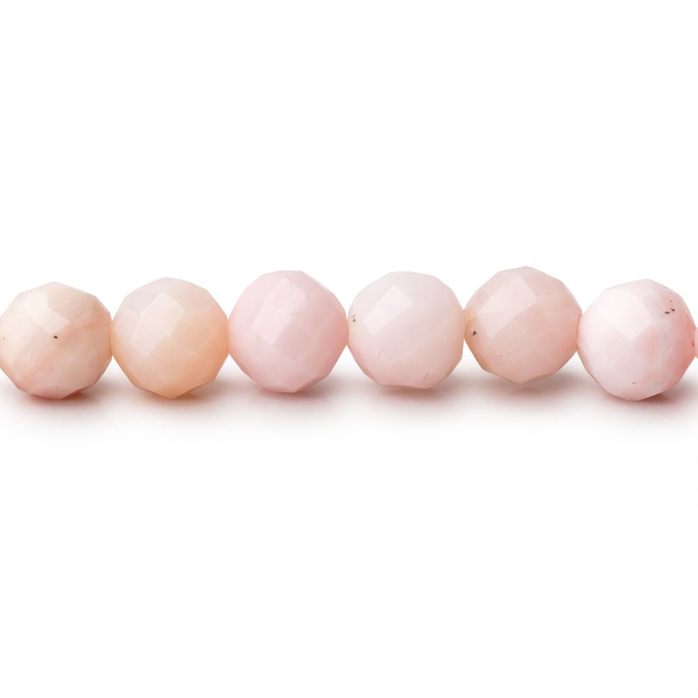 6-8mm Pink Peruvian Opal Faceted Round Beads 8 inch 32 Beads - BeadsofCambay.com