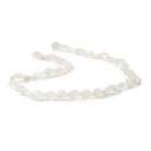 7x5mm White Chalcedony straight drilled faceted ovals 13.5 inch 44 beads - BeadsofCambay.com