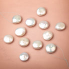 14mm Creamy White Coin Freshwater Pearl Focal 1 piece - Beadsofcambay.com