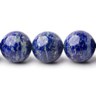 14mm Lapis Lazuli Plain Rounds 16 inch 29 Beads 1mm Hole - Beadsofcambay.com