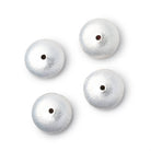 14mm Silver Plated Copper Brushed Rondelle Set of 4 Beads - Beadsofcambay.com