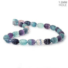 14x10mm Fluorite Carved Oval 15.5 inch 27 Beads with 1.5mm Holes - Beadsofcambay.com