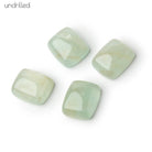 14x10mm Green Beryl Plain Cushion Cabochon Focal Beads - Undrilled - Beadsofcambay.com