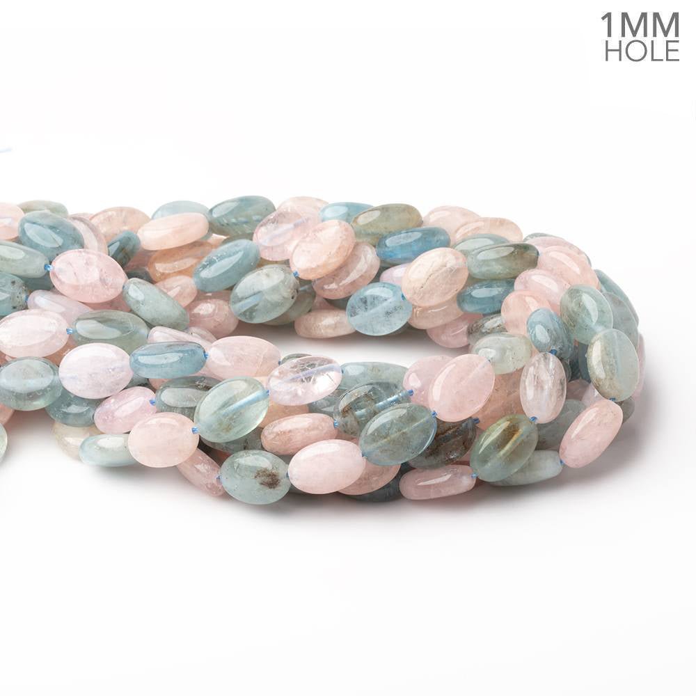 14x10mm Multi Color Beryl Plain Oval 16 inch 28 Beads 1mm Drill Hole - Beadsofcambay.com