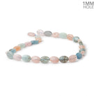 14x10mm Multi Color Beryl Plain Oval 16 inch 28 Beads 1mm Drill Hole - Beadsofcambay.com