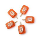 14x11mm Carnelian Rectangle with Bezeled White Topaz Inlay 1 Pendant - Beadsofcambay.com