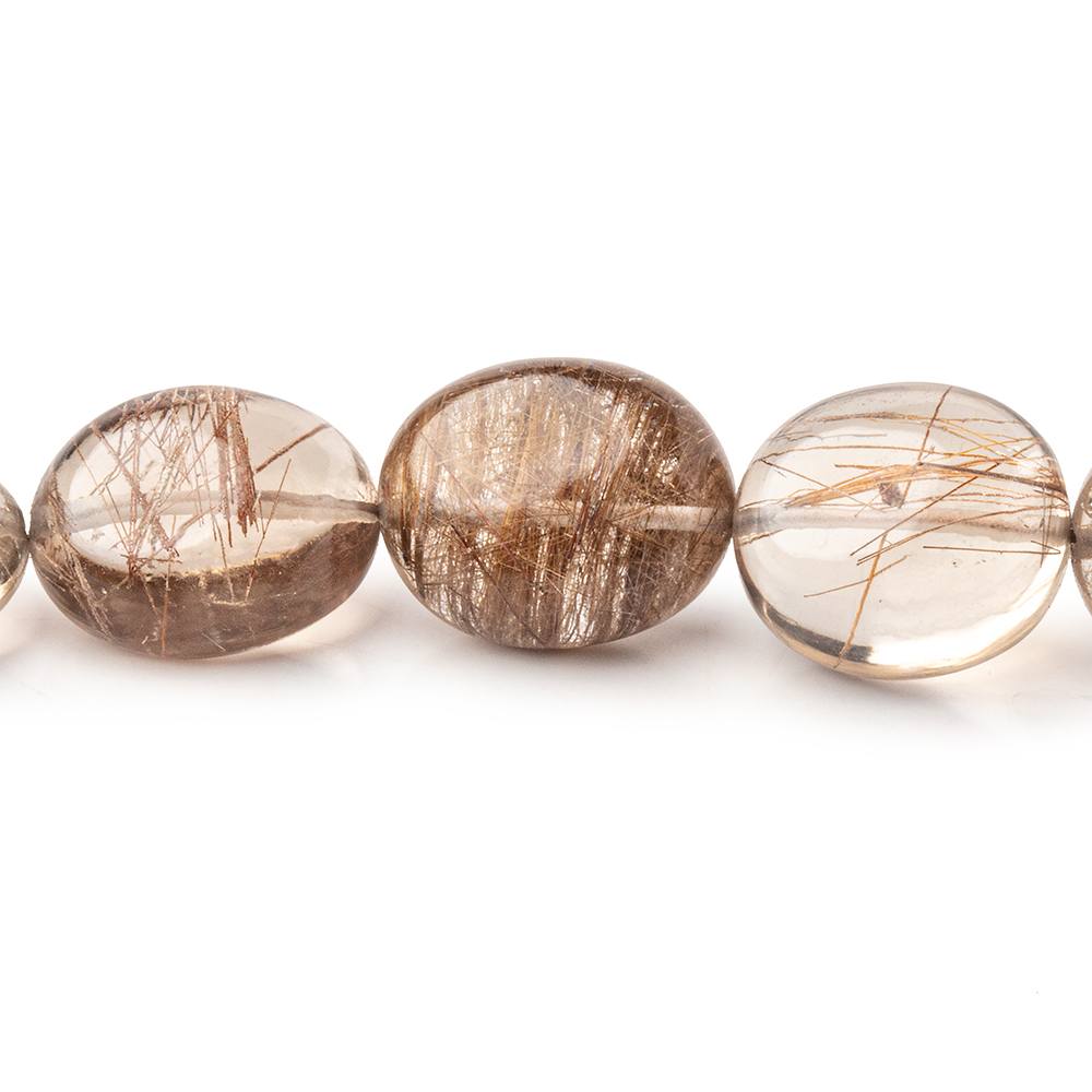 14x12 - 16x13mm Rutilated Quartz Plain Oval Beads 16 inch 27 pieces - Beadsofcambay.com