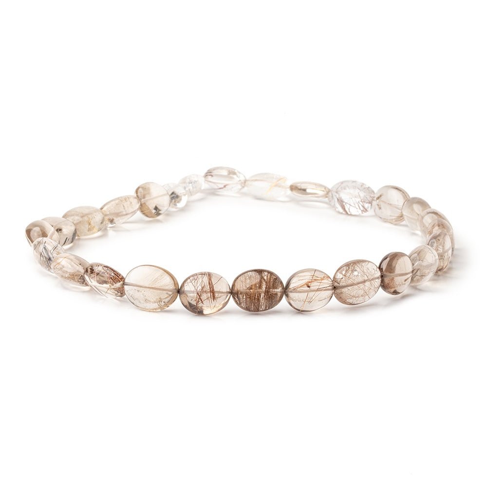 14x12 - 16x13mm Rutilated Quartz Plain Oval Beads 16 inch 27 pieces - Beadsofcambay.com