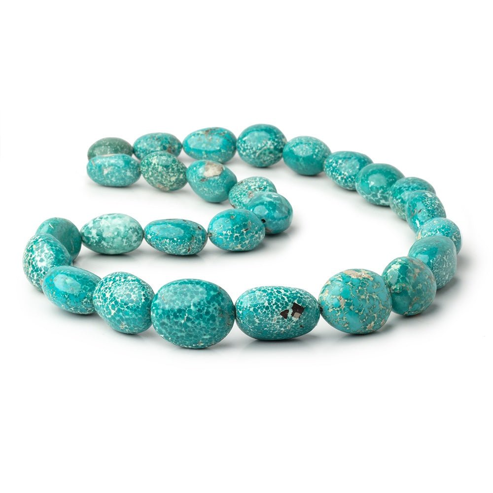 14x12 - 20x17mm Mongolian Turquoise Plain Nugget 18 inch 27 Beads AA - Beadsofcambay.com